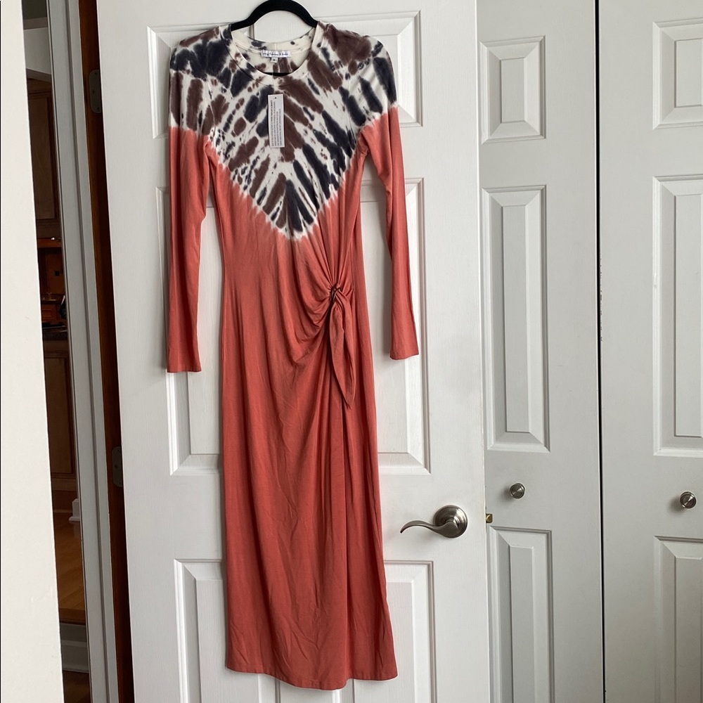 Young Fabulous & Broke Tie Dye Midi Dress Henna Pluto Jersey Knit Size S NWT
